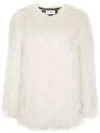 Saint Laurent Animal-free Fur Jacket In Weiss