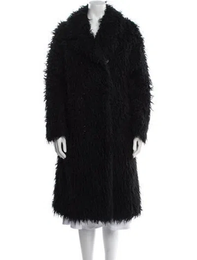 Pre-owned Saint Laurent Faux Fur Faux Fur Coat In Black
