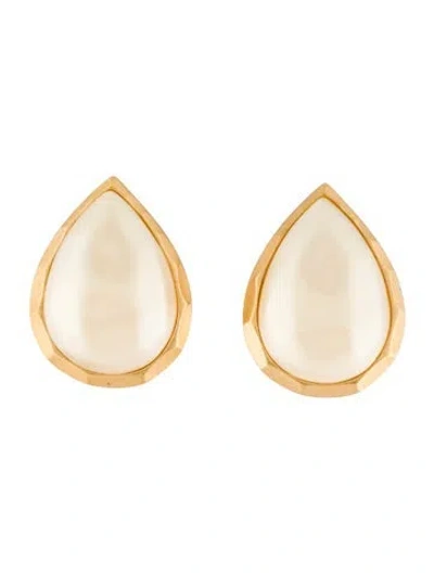 Pre-owned Saint Laurent Faux Pearl Clip-on Earrings In Multi