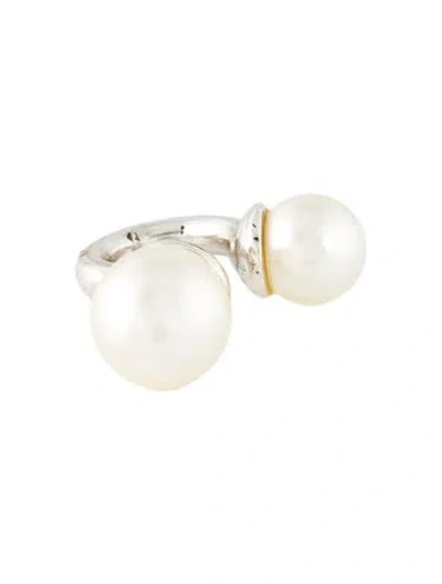 Pre-owned Saint Laurent Faux Pearl Ear Cuff In White