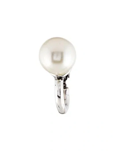 Pre-owned Saint Laurent Faux Pearl Single Earring Ear Cuff In Multi