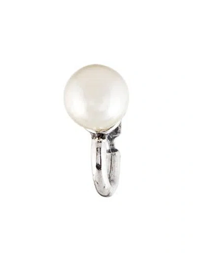 Pre-owned Saint Laurent Faux Pearl Single Earring Ear Cuff In Multi