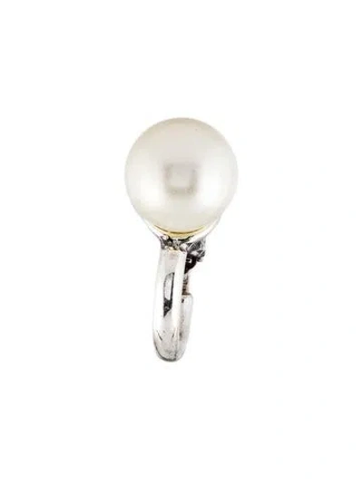 Pre-owned Saint Laurent Faux Pearl Single Earring Ear Cuff In Multi