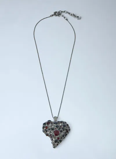 Saint Laurent Favorite Heart Necklace Xs In Multi
