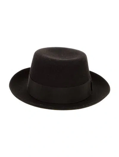 Pre-owned Saint Laurent Fedora Bucket Hat In Black