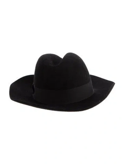 Pre-owned Saint Laurent Fedora Hat In Black