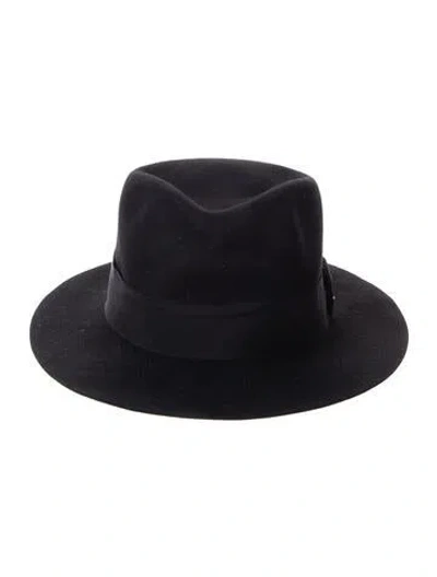 Pre-owned Saint Laurent Fedora Hat W/tags In Black