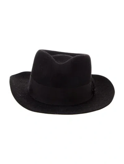 Pre-owned Saint Laurent Fedora Hay In Black