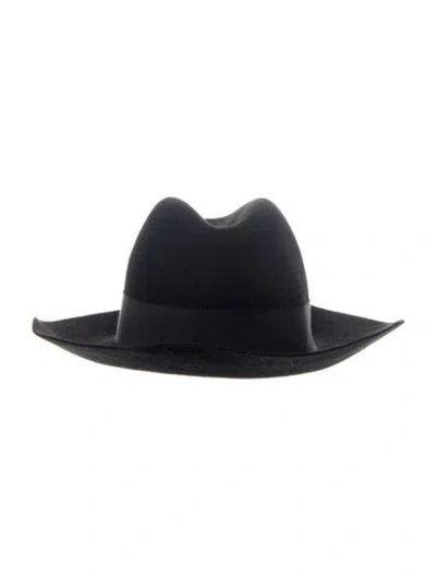 Pre-owned Saint Laurent Felt Cowboy Hat In Black