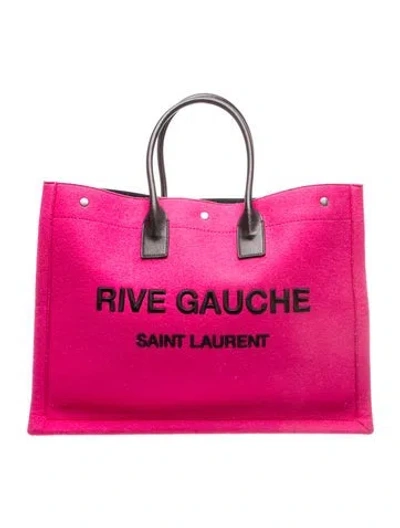 Pre-owned Saint Laurent Felt Rive Gauche In Pink