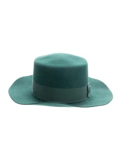 Pre-owned Saint Laurent Felt Wide Brim Hat In Green