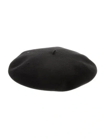 Pre-owned Saint Laurent Felted Wool Beret In Black