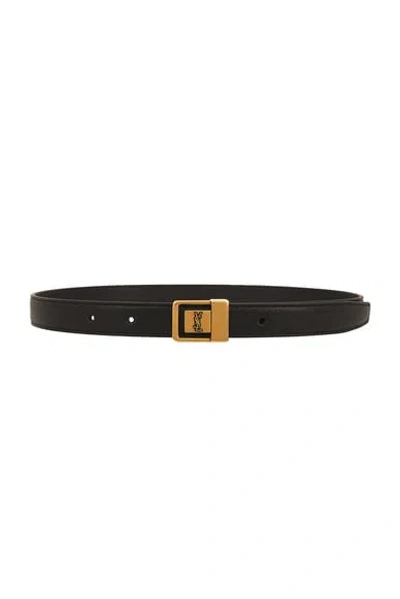 Saint Laurent Female Buckle Skinny Belt In Nero