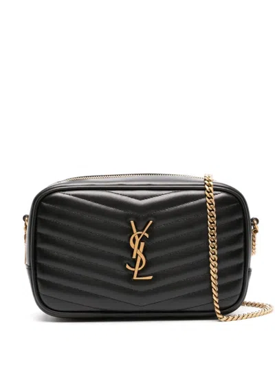 Saint Laurent Mini Lou Leather Shoulder Bag In Nero