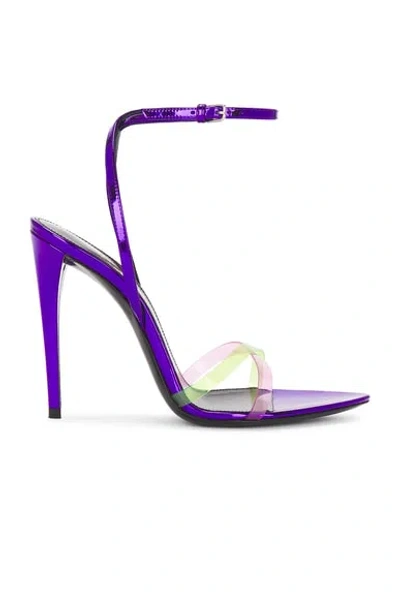 Saint Laurent Two-tone Leather And Pvc Fever 110 Sandals In Purple