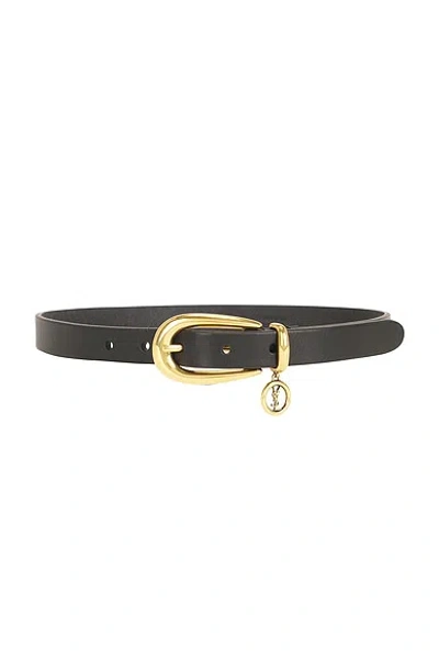 Saint Laurent Fine Ceinture Boucle Allongee Charm Belt In Black