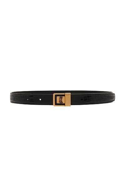 Saint Laurent Fine Ceinture Boucle Belt In Black