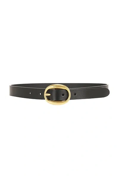 Saint Laurent Fine Ceinture Boucle Ovale Belt In Black