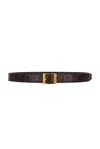 Saint Laurent Fine Ceinture Rectangle Belt In Brown