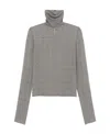 Saint Laurent Fine-check Sheer-silk Top In Gray