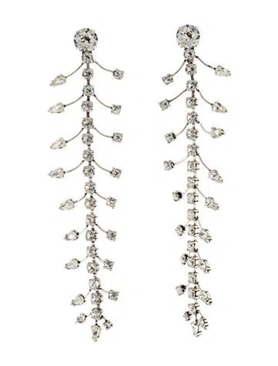 Pre-owned Saint Laurent Fish Bone Drop Earrings In Multi