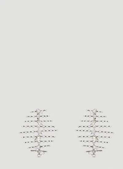 Saint Laurent Fishbone Earrings In Silver