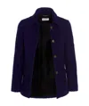 Saint Laurent Fitted Tweed Blazer In Purple