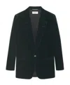 Saint Laurent Fitted Velvet Blazer In Black