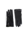 Saint Laurent Logo-plaque Leather Gloves In Black