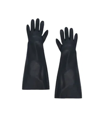 Saint Laurent Five Finger Gloves In Blue