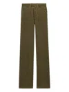 Saint Laurent Clyde Cotton-corduroy Slim-leg Pants In Green