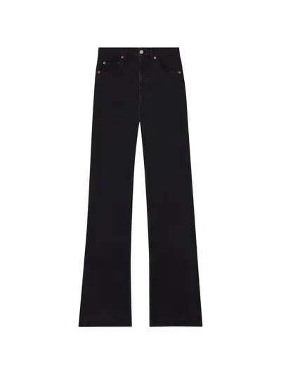 Saint Laurent Five-pockets Flared-leg Jeans In Black