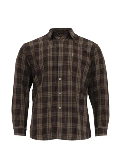 Pre-owned Saint Laurent Flannel Checked Shirt In Brown