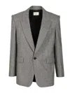 Saint Laurent Flannel Jacket Jackets Grey In Gray