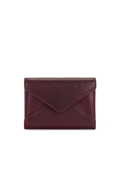 Saint Laurent Flap Card Case In Hot Wine