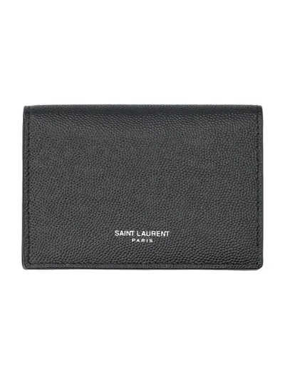Saint Laurent Flap Card Holder In Black