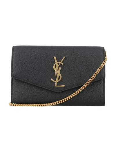 Saint Laurent Flap Chain Wallet In Black