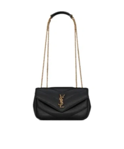Saint Laurent Flap-over Shoulder Bag In Black