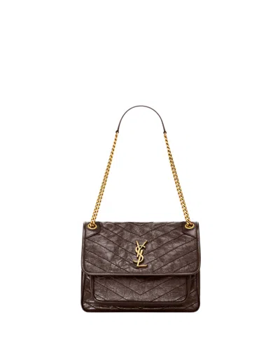 Saint Laurent Flap Shoulder Bag In Arabica