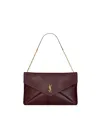 Saint Laurent Flap Shoulder Bag In Burgundy