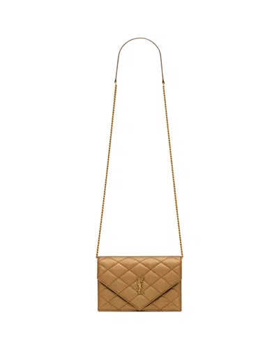 Saint Laurent Flap Shoulder Bag In Brown
