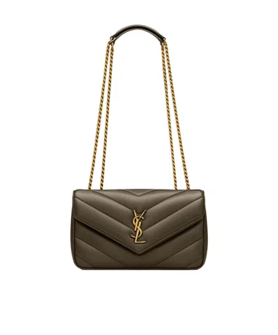 Saint Laurent Flap Shoulder Bag In Light Musk