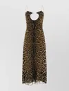 Saint Laurent Flare Hem Animal Print Dress