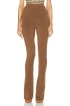 Saint Laurent Flare Hem Legging Pants In Chatain