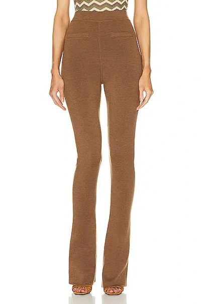 Saint Laurent Flare Hem Legging Pants In Chatain