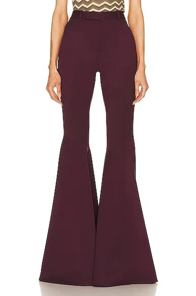 Saint Laurent Flare Trouser In Bordeaux