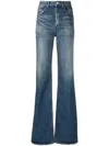 Saint Laurent Flared High-waisted Jeans In Blau