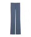 Saint Laurent Flared High-waisted Trousers In Blue