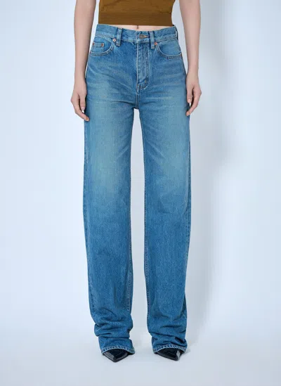 Saint Laurent Flared High-waisted Five-pocket Jeans In Blue