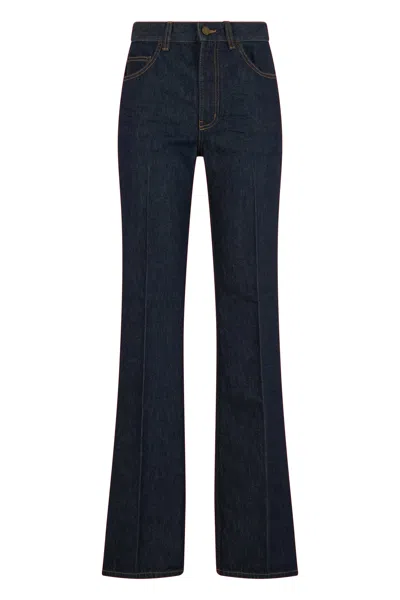 Saint Laurent Flared Jeans In Blue